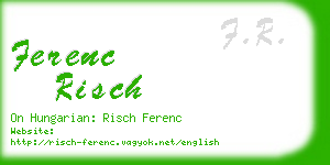 ferenc risch business card
